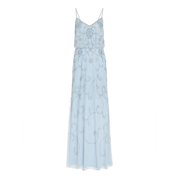 Adrianna Papell Dresses & Skirts - Adrianna Papell Blouson Light Blue Embellished Gown Size 6